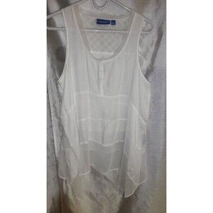 Simply Vera Wang Women's Dainty White Tank Top w/detail Sz Med